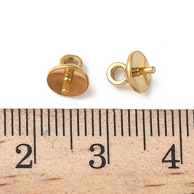 304 Stainless Steel Cup Pearl Peg Bails Pin Pendants STAS-L300-004D-G-1