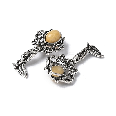Angel Brass Natural Topaz Jade Pendants KK-D361-02AS-24-1