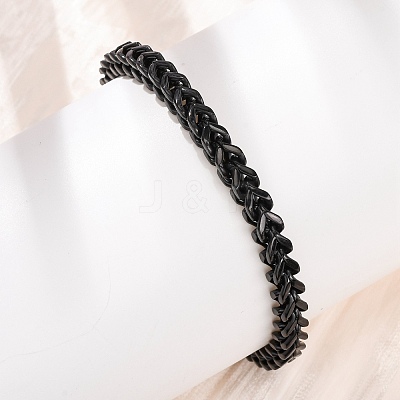 304 Stainless Steel Cuban Link
Chain Bracelets for Women Men BJEW-F527-07EB-1