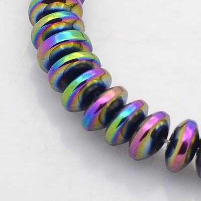 Electroplate Non-magnetic Synthetic Hematite Rondelle Beads Strands G-J216B-M-1
