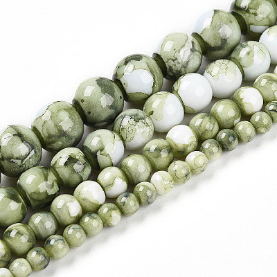 Baking Paint Glass Beads Strands X-DGLA-N003-6mm-C06-1