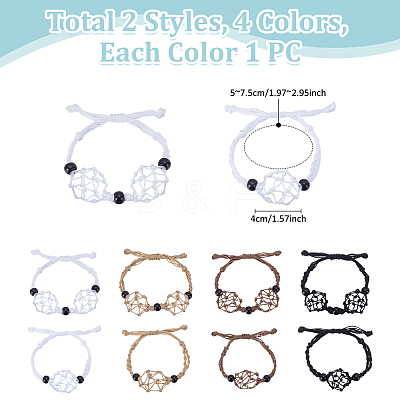 8Pcs Nylon Thread Bracelets BJEW-UN00022-1