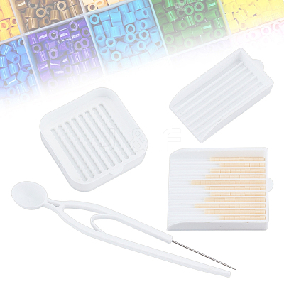 1Pc Plastic with Iron Tweezers TOOL-WH0155-238B-1