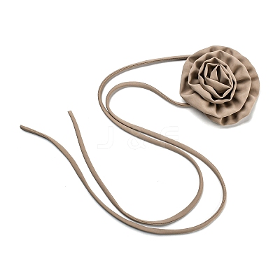 Fabric Rose Tie Choker Necklaces for Women NJEW-Z022-01M-1