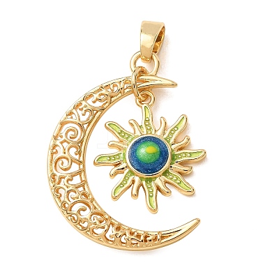 Brass Enamel Pendants KK-CBA5C1E-01G-1