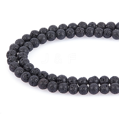 Synthetic Lava Rock Beads Strands G-S277-6mm-01-1