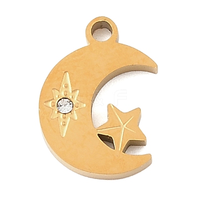 304 Stainless Steel Rhinestone Pendants RB-CBAB4B7-01D-G-1