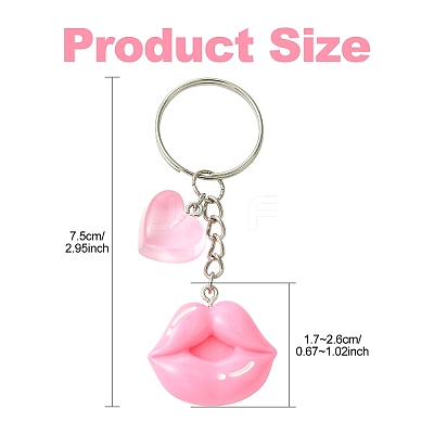 2Pcs Resin Pendants Keychain KEYC-YW00191-01-1