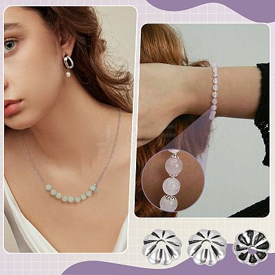 30Pcs Retro 925 Sterling Silver Bead Caps STER-BC0004-11-1