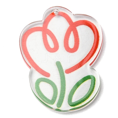 Transparent Acrylic Pendants MACR-Q160-02A-1