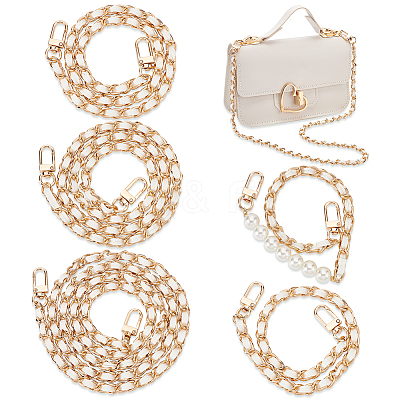 5Pcs 5 Styles Imitation Leather Purse Chains FIND-WR0009-59C-1