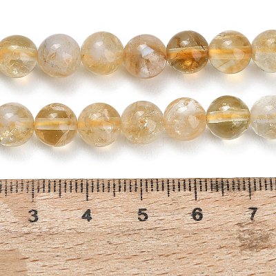 Heated Natural Citrine Beads Strands X-G-C293-A03-8mm-1
