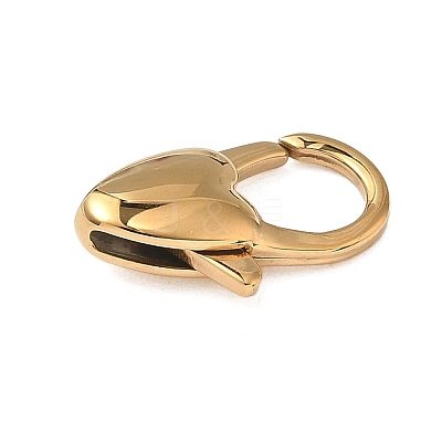 Ion Plating(IP) Heart 304 Stainless Steel Lobster Claw Clasps STAS-D069-03-G-1