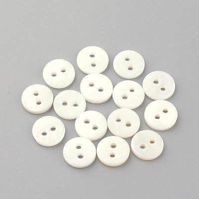 2-Hole Freshwater Shell Buttons BUTT-S020-23-10mm-1
