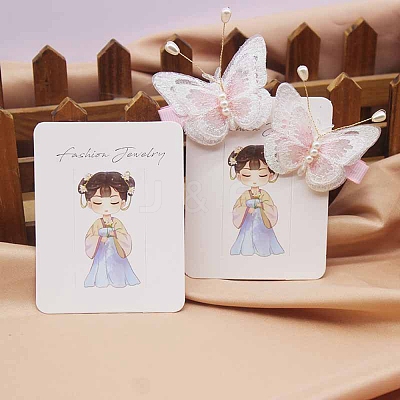 Rectangle Paper Hair Clip Display Cards CDIS-C004-03C-1