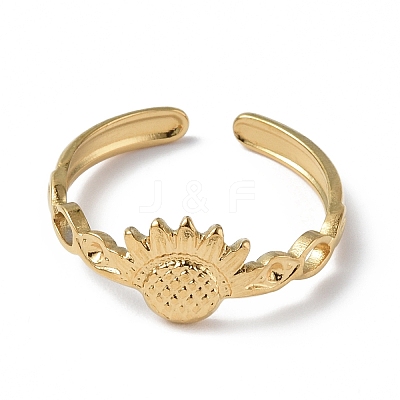 304 Stainless Steel Open Cuff Ring Finding RJEW-C046-07G-1