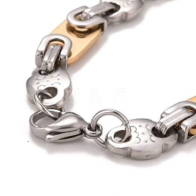 PVD Vacuum Plating 201 Stainless Steel Oval Link Chain Bracelets STAS-E160-07GP-1