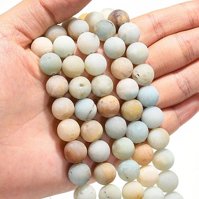 Natural Flower Amazonite Beads Strands G-G692-01F-10mm-1