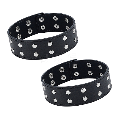 1Pair Leather Adjustable Armbands Sleeve Bands BJEW-OC0001-27-1