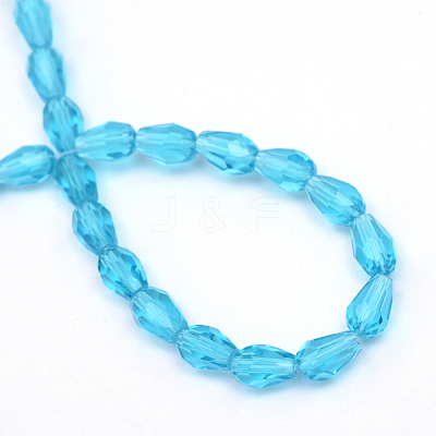 Transparent Glass Bead Strands GLAA-R168-4x6-01C-1