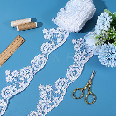 5.2 Yards Flower Polyester Lace Trim Ribbon OCOR-GF0005-59-1