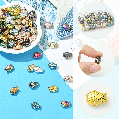 80Pcs 8 Colors Electroplate Glass Beads EGLA-SC0001-54B-1