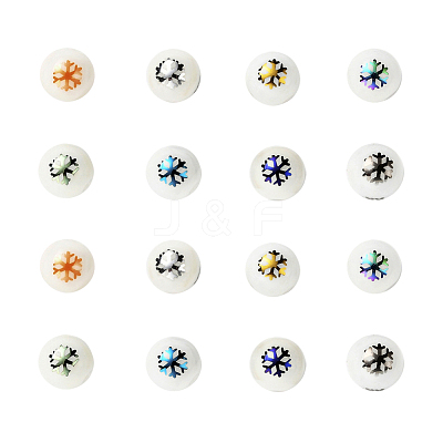 80Pcs 8 Colors Christmas Opaque Glass Beads EGLA-YW0001-02-1