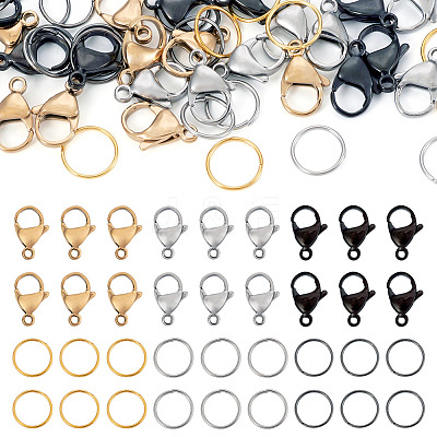 30Pcs 304 Stainless Steel Lobster Claw Clasps STAS-TA0005-37-1