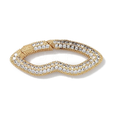 Rack Plating Brass Micro Pave Cubic Zirconia Twister Clasps KK-NH0002-17G-01-1
