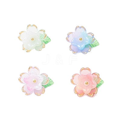 4Pcs Transparent Acrylic Pendants PALLOY-TA00287-1