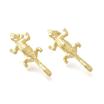 Brass Stud Earrings EJEW-B118-02G-1