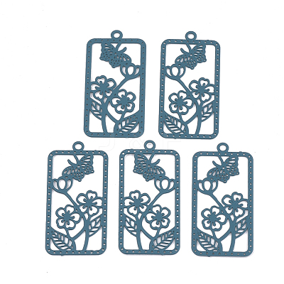 430 Stainless Steel Filigree Pendants STAS-S108-20A-1
