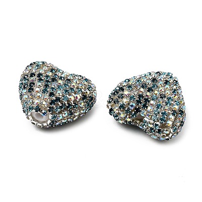 Sparkling Acrylic Heart Beads with Rhinestone Embellishment OACR-NH0001-02B-03-1