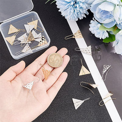 20Pcs 2 Colors Brass Earring Hooks KK-AR0002-97-1