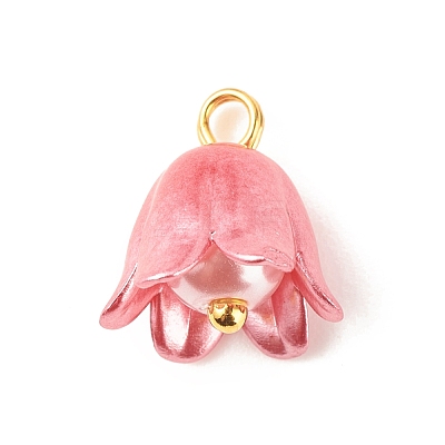 Spray Paint ABS Plastic Imitation Pearl Charms PALLOY-JF01603-03-1