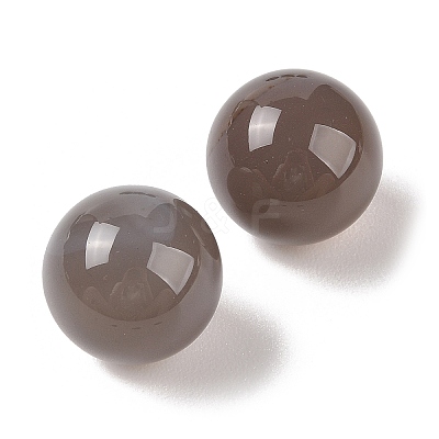 Natural Grey Agate No Hole Sphere Beads G-K353-04C-06-1