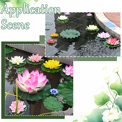 Artificial EVA Foam Lotus Leaf & Flower AJEW-SP0003-26C-1