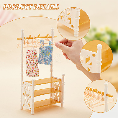 Random Color Plastic Doll Clothes Shoes Rack AJEW-WH0332-35B-1