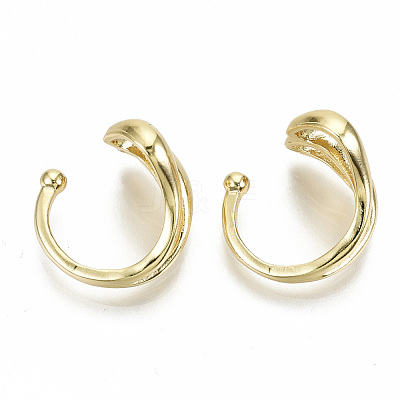 Brass Cuff Earrings X-EJEW-S201-244G-NR-1