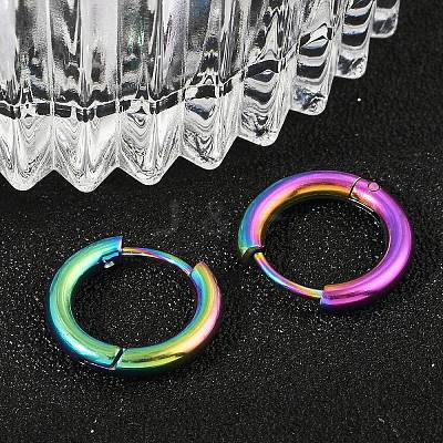 202 Stainless Steel Huggie Hoop Earrings EJEW-F111A-14mm-RC-1