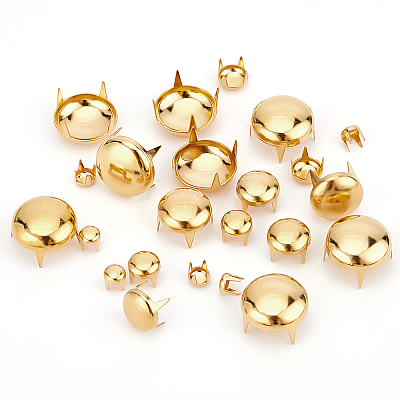200Pcs 5 Style Brass Four-Claw Rivets KK-GF0001-07G-1