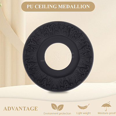 2Pcs Round Ring Imitation Leather Chandelier Base FIND-CN0002-09A-1