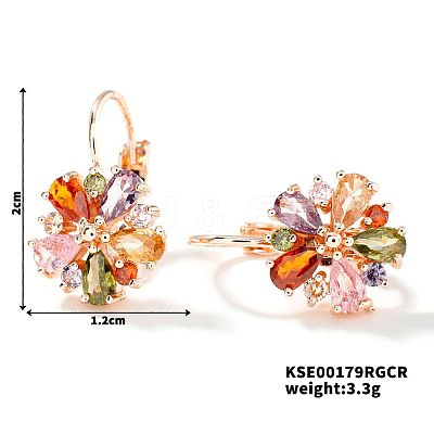 Sweet Brass Cubic Zirconia Earrings WI7590-2-1