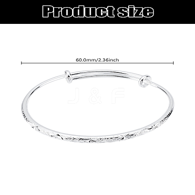 1Pc Brass Adjustable Bangle for Women BJEW-LP0002-52-1