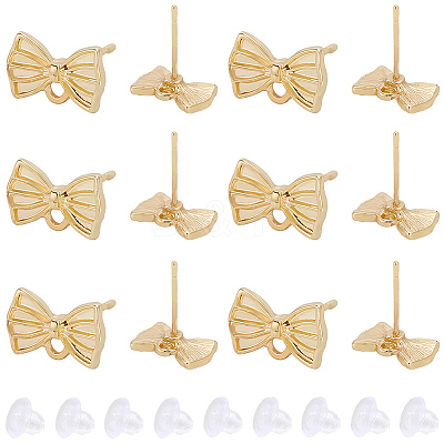 60Pcs Bowknot Alloy Stud Earring Findings FIND-BBC0004-63A-1