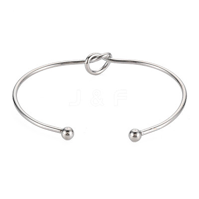 Non-Tarnish Knot Shape Cuff Bangle BJEW-N013-007-1