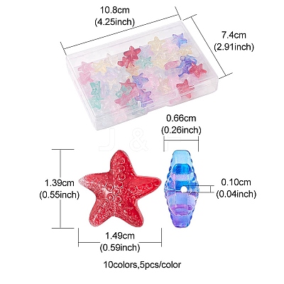 50Pcs 9 Colors Transparent Spray Painted Glass Beads GLAA-YW0001-96-1