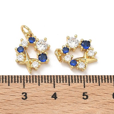 Brass Micro Pave Cubic Zirconia Pendants KK-C252-11G-1