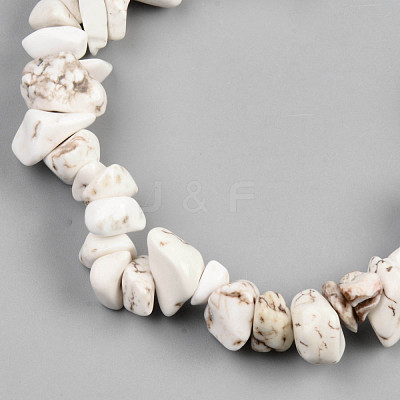 Unisex Chip Natural Magnesite Beaded Stretch Bracelets BJEW-S143-41-1