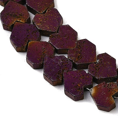 Electroplated Natural Lava Rock Beads Strands G-K388-04A-10-1